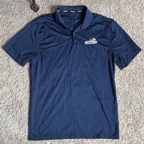Nike Other - Nike Daytona speedway navy blue golf Polo dri fit Shirt